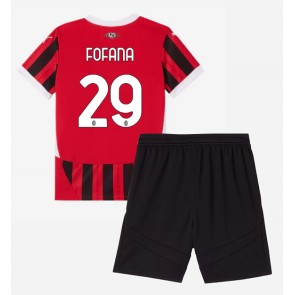 Billiga AC Milan Youssouf Fofana #29 Hemmatröja Barn 2024-25 Kortärmad (+ Korta byxor)